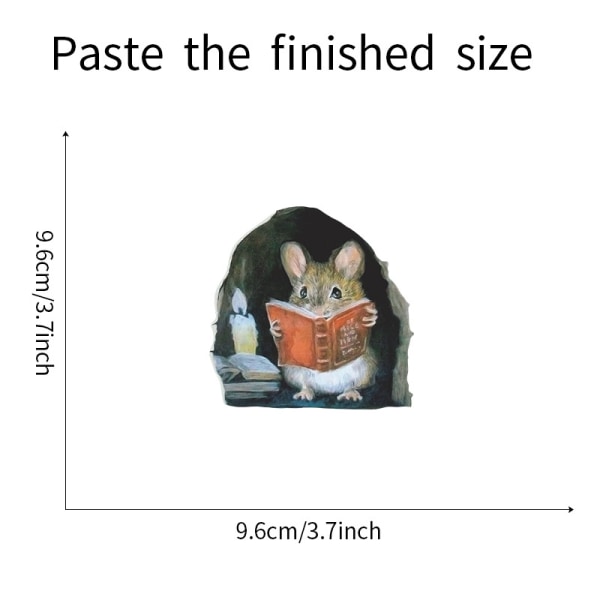 10 stk 4.1*4.1\" Pakke Mussehull Veggklistremerke, 3D Tegneserie Mus