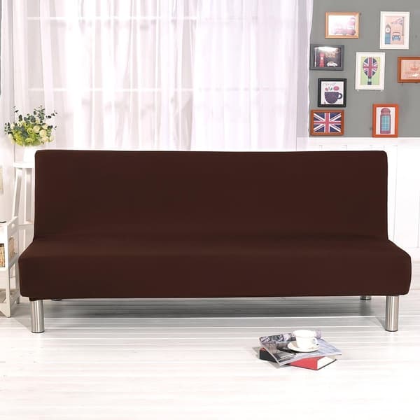 Elastiskt Clic Clac-överdrag för 3-sits soffa, Vardagsrum Enfärgad Blå