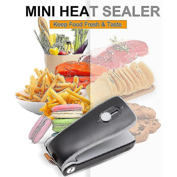 Mini Bag Sealer, USB Uppladdningsbar Heat Sealer, skärare med Sof DXGHC