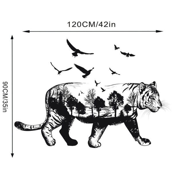 Dyre silhuett svart og hvit veggklistremerke for stuen