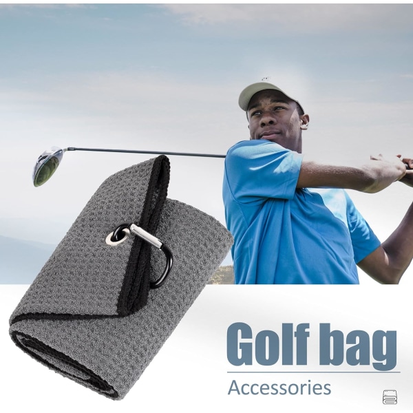 Tri-Fold Golf Håndklæde - Premium Mikrofiberstof - Præget Mønster