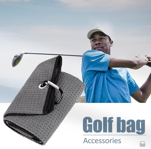 Tri-Fold Golf Håndkle - Premium Mikrofiberstoff - Preget Mønster