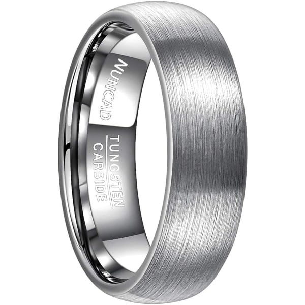 7/8mm Silver Vit Herr/Dam Ring Mönsterlös Tungsten Enkel