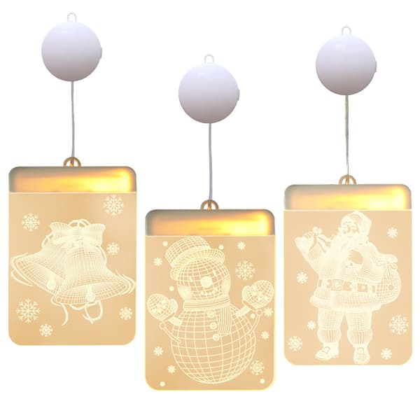 3-delt neonlys julepynt 2023 LED farvede lys Ch