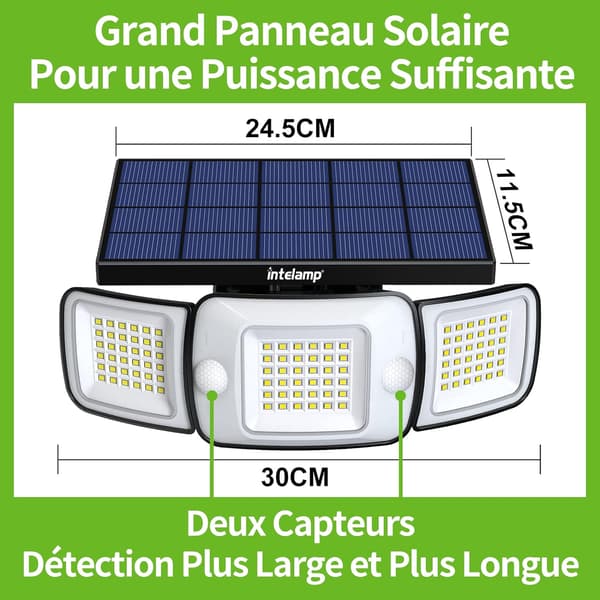 Udendørs Solcellelampe 6000mAh Udendørs Solcellelys med Bevægelsessensor DXGHC