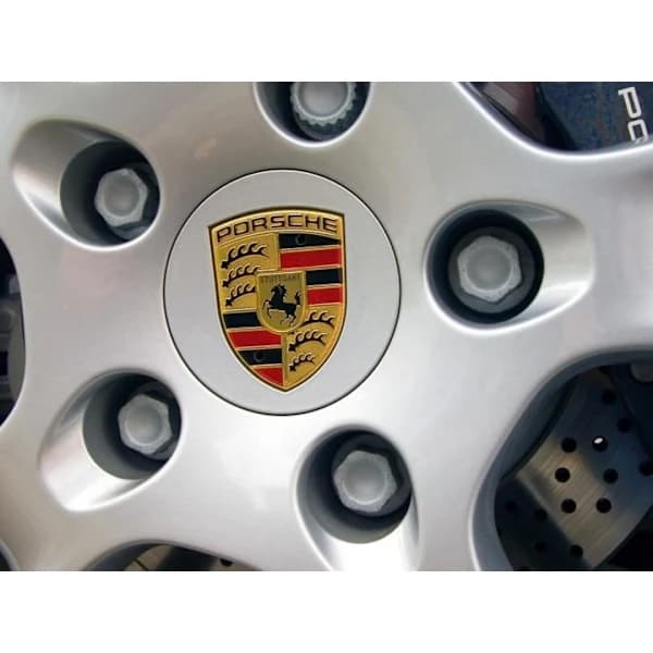 4-pakning - Porsche senterkopper / Navkapsler - Bil 76 mm Sølv