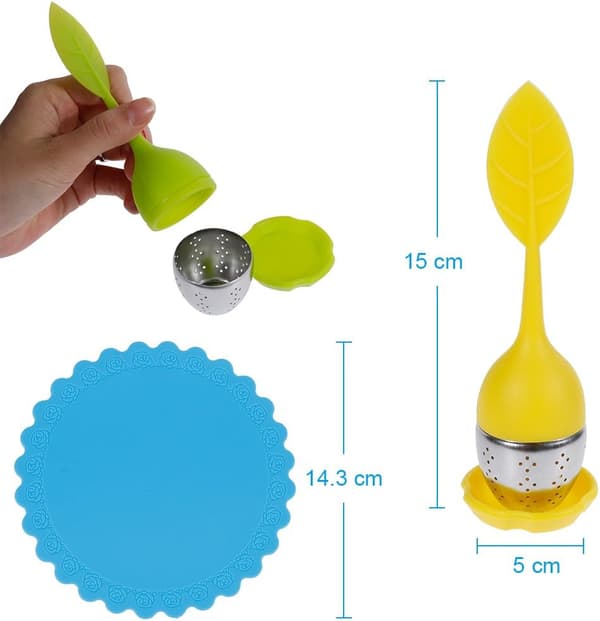 5 stk. Te-infuser Sæt Silikon Diffuser Te Bold Rustfrit Stål DXGHC