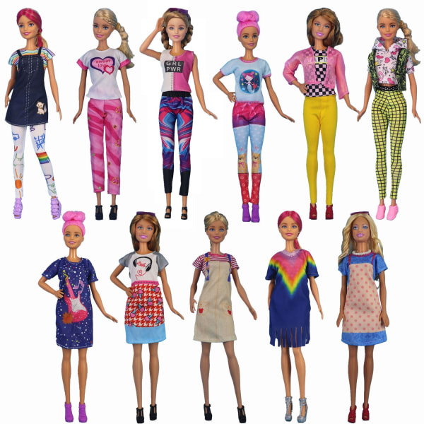 15 stycken 29 cm Barbie docka kläder Personlighet mode kostym Fash