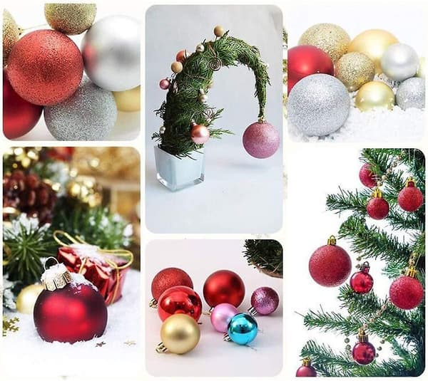 36 stykker rosa julekuledekorasjon, knussikker jul