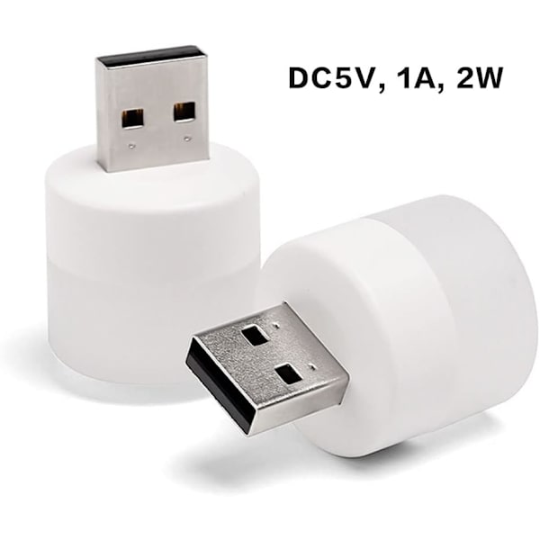 12-pakke Mini USB LED nattlys, sensorløse, plug-in, varm hvit