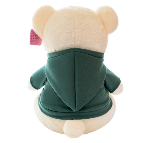 Sød bamse-hoodie i blødt stof - bamsedyr i stof
