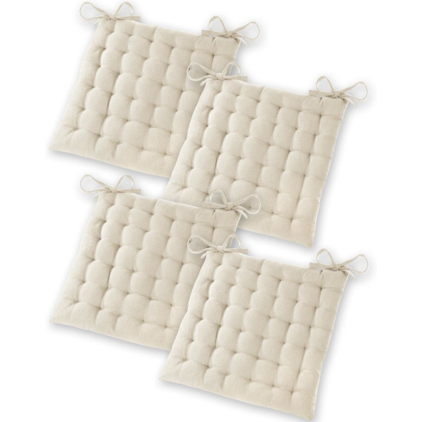 Sæt med 4 Sædepuder Stolepude 40x40x5cm til indendørs og udendørs