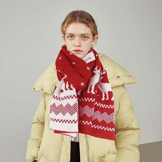 Unisex Julren & Snöflinga Halsduk Stickad Tjock Vinter