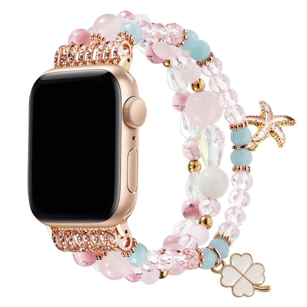 Armband Kompatibel med Apple Watch 38/40/41mm, Kvinna Flicka Elastisk H