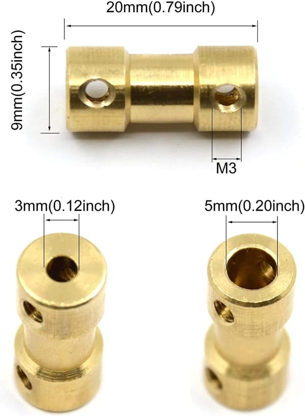 5 stk DIY Messing Motorakslingkobling Fleksibel Akslingkobling Ledd