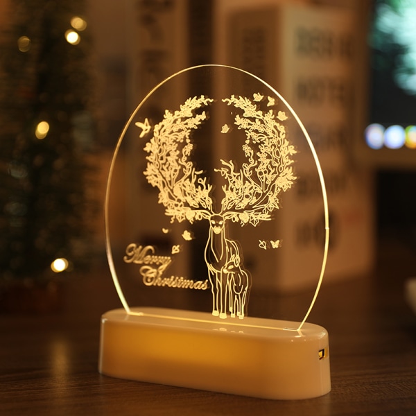 Akryl Julelys med LED, Dekorative Lys, Julepynt