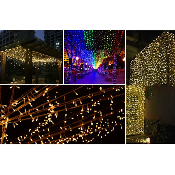 Jouluvalot, 200 LED-lamppua, Lämmin Valkoinen, Sisä- ja Ulkokoristeluun