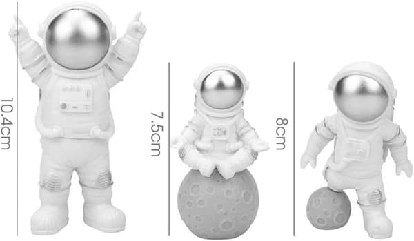 3-delt Astronaut Actionfigur Skulptur, Moderne Astronaut Statue