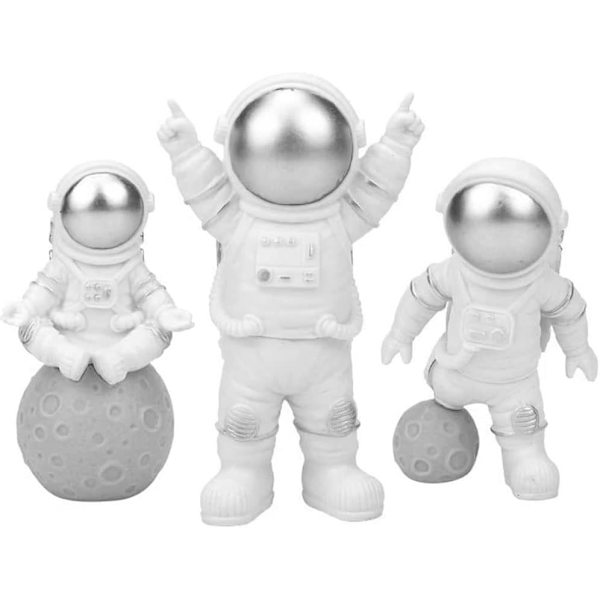3-delad Astronaut Actionfigur Skulptur, Modern Astronaut Staty