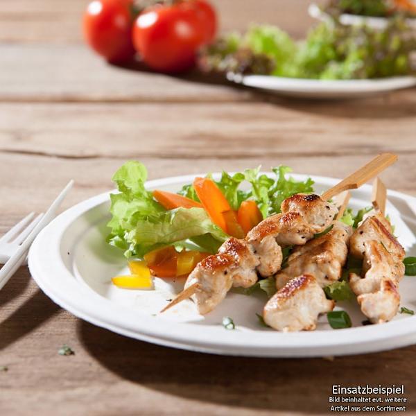 Bagasse-basert servise - 50 stykker misfarget hvite firkantede tallerkener