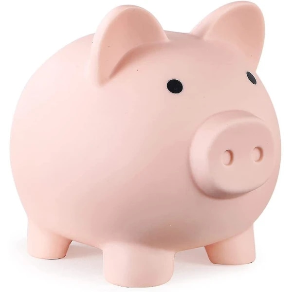 Okrossbar plastspargris myntspargris for jenter og gutter (1 stk rosa) spargris rosa,A