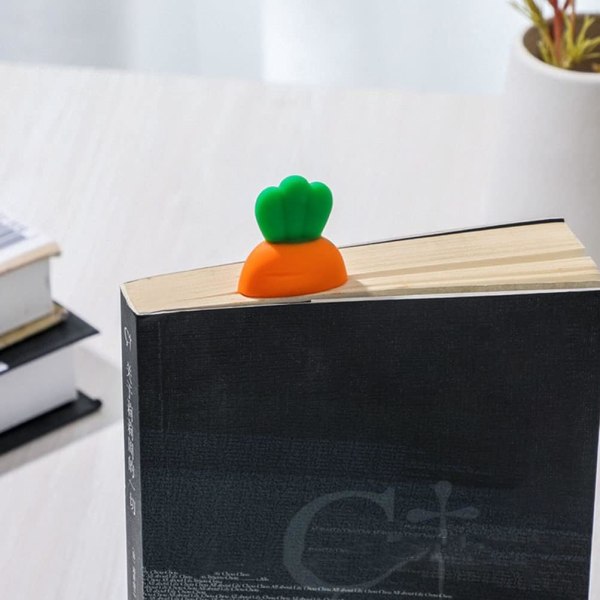 2kpl Porkkana Kirjanmerkki Silikoni Kirjanmerkki 3D Opiskelijoiden Kirjanmerkki Re