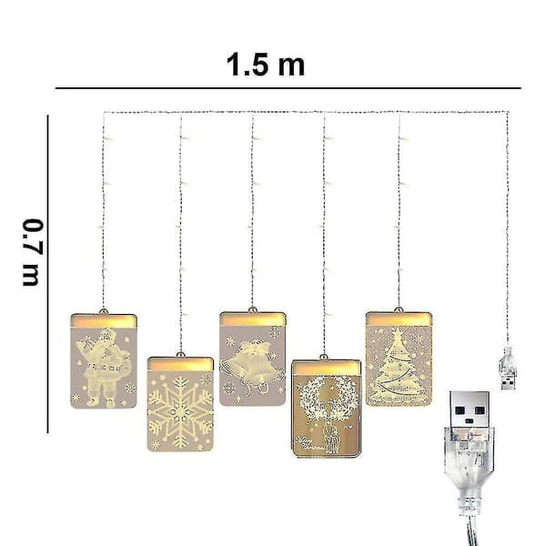 3D Hængende Lampe Julepynt LED Lysstreng Rum Dekoration