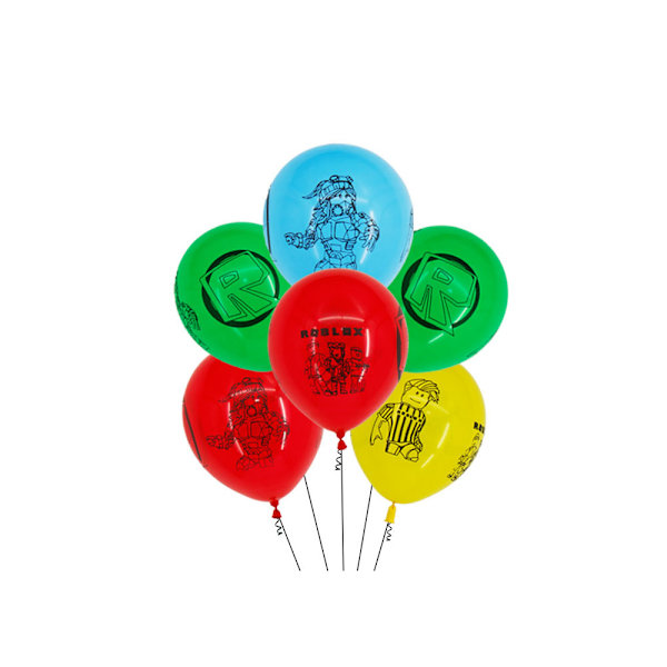 6PCS Four-sided latex balloons, 12-inch latex balloon cartoon children's birthday party decoration