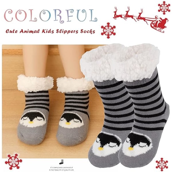Kids Slipper Socks Slipper Fluffy Socks, Boy Girl Cute Animal Sock