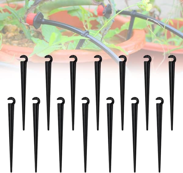 100 st Irrigationsslang Stödstavar Bevattningshållare Plast H