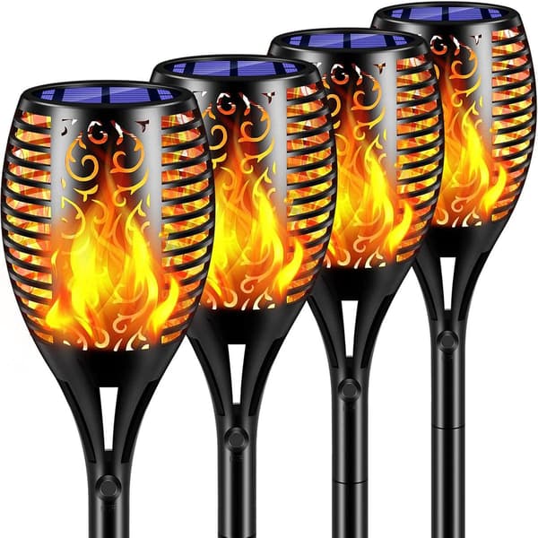 4 stycken solenergi-simuleringsflamlampa 33LED högre och l