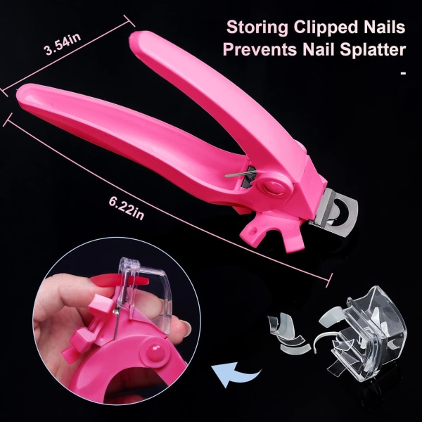 Nagelklippare, Rosa Justerbar Nagelstipsklippare Falska Nagelklippare Cl