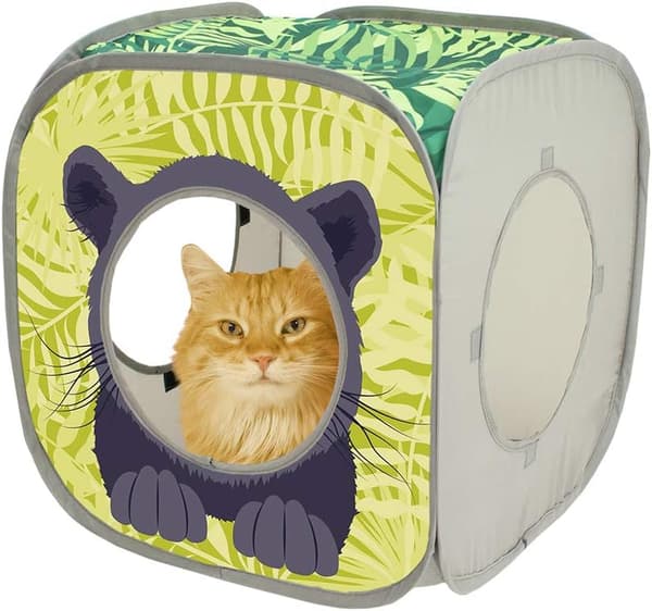 Jungle Cat Cube Combo, Sammenleggbar Kattekube, Katteseng, Tunnel, Katt