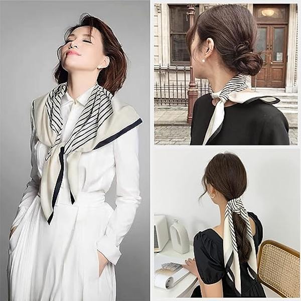Mode Hår Scarf för Kvinnor Lätt Silkeskänsla Huvud Scarve