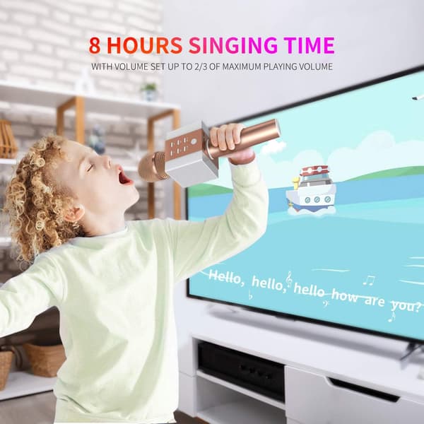 Trådløs Bluetooth Karaoke Mikrofon, 10W Større Lydstyrke, Mere Ba