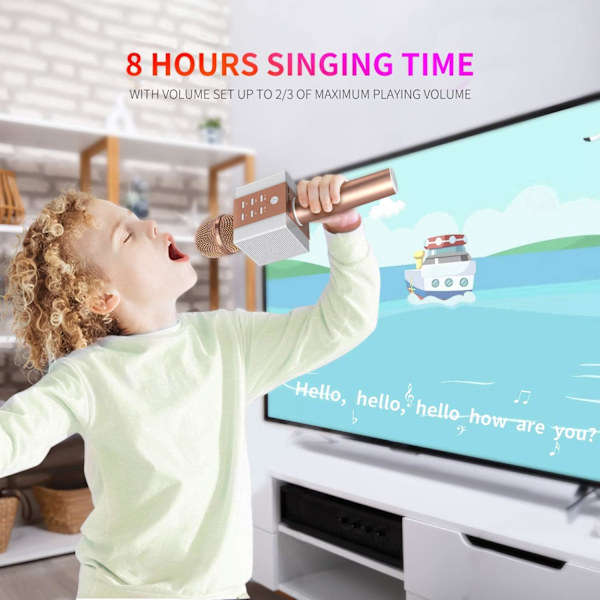Trådlös Bluetooth Karaoke Mikrofon, 10W Större Volym, Mer Bas