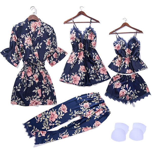 Dam Silkespyjamas Set Pyjamas Flickor Dam Pyjamas Satin Pyjamas