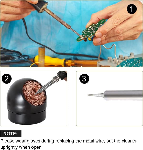 Loddekolbe Spidsrenser Kit, Loddetip med Rengøring
