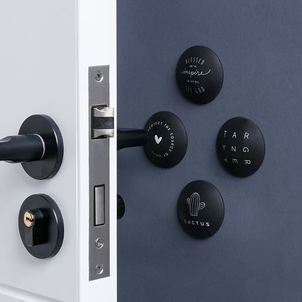 4-pack Svart Dörrstopp Väggskydd Sovrumsdörr Stötdämpare Matta