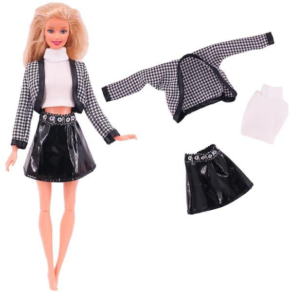 Dockkläder accessoarer plysch väst kappa+kjol set L363 DXGHC
