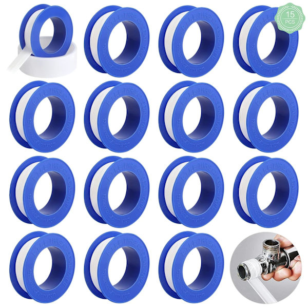 15 Rullar PTFE Vattenrörstejp PTFE-tejp 12mm*10M Industriellt Vatten