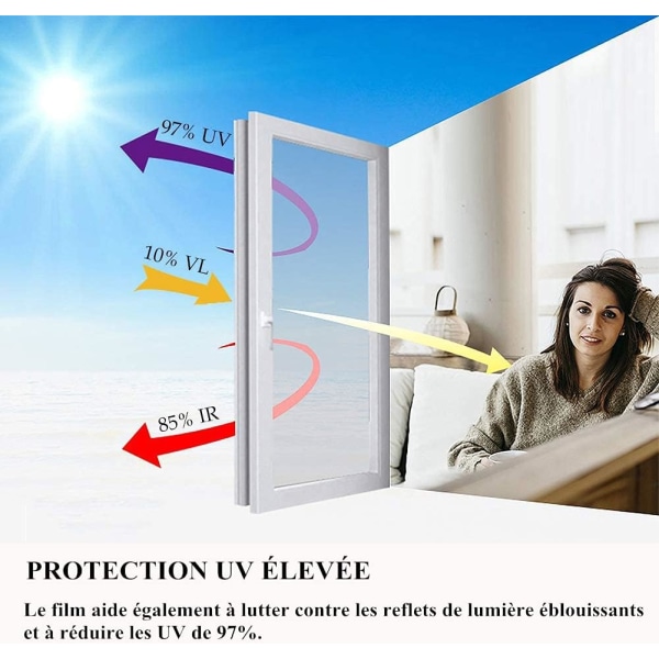 Personvernvindufilm Enveispeilfilm Anti-UV Solbeskyttelse
