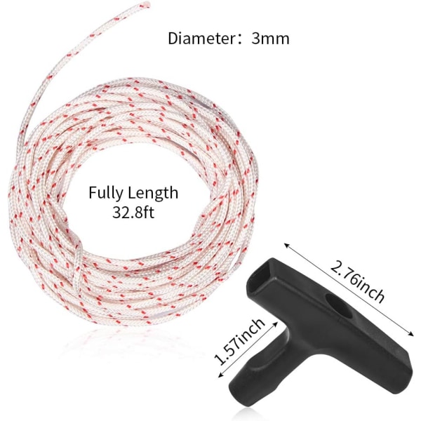 3-delt startgrep med tilbaketrekksstartkabel 10m (Diameter: 3,0 mm)