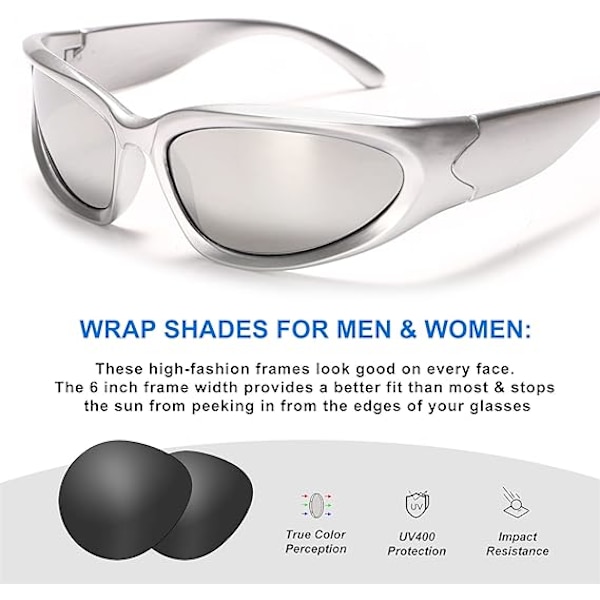 Wrap Around Mode Solbriller til Mænd Kvinder Swift Oval Mørk DXGHC