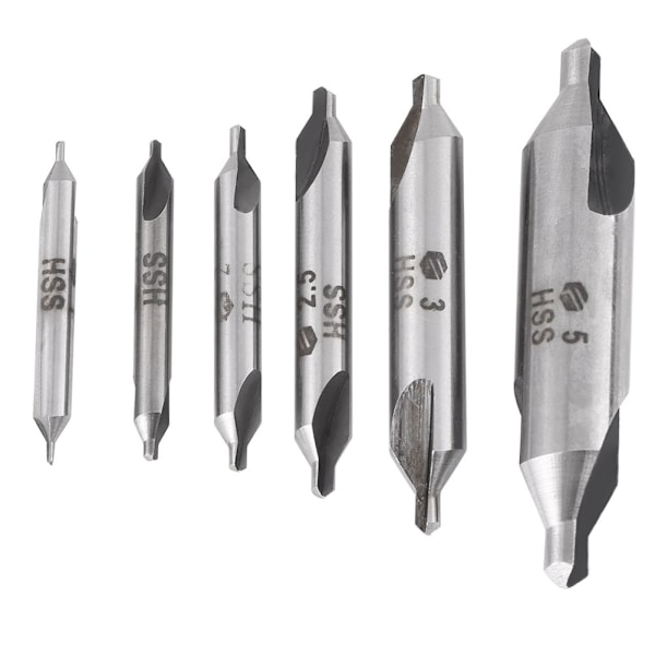 6 flade borebits, velegnet til 10, 12, 16, 18, 20 og 25 mm DXGHC