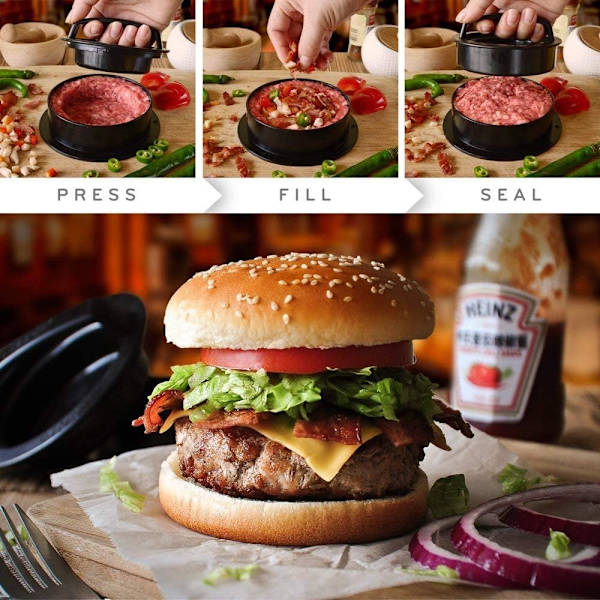 3 i 1 Burgerpresse Hakket Kød 12 CM, Hakket Kød Form, Non-St