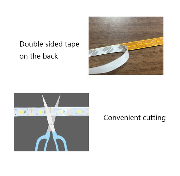 3m varmvit LED-lampa med USB-anslutning, under-skåpsbelysning