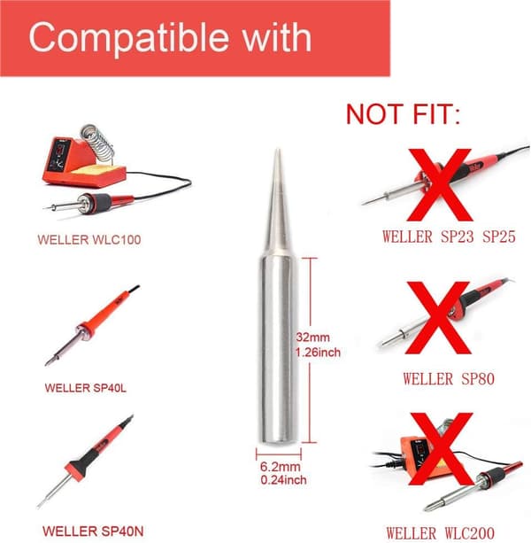 ST7 Loddetips til WELLER WLC100 WELLER SP40 (5 STK SÆT)