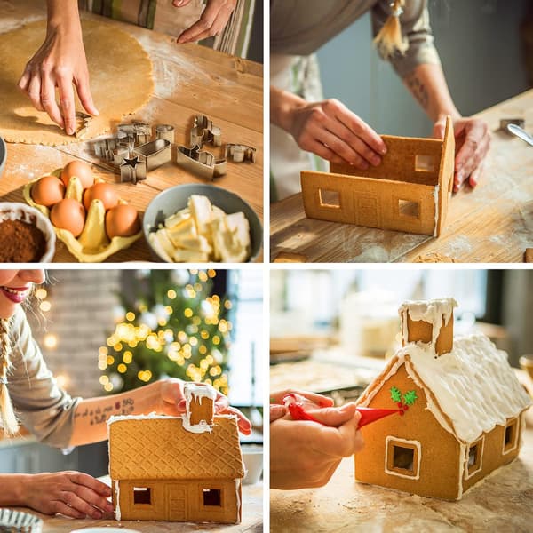 18 st Pepparkakshus-kakformar Set Baka Dina Egen Små Pepparkakor