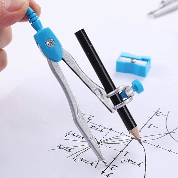Geometri Sæt, Geometri Kit, 10 Dele Geometri Sæt, Vinkelmåler Lineal,